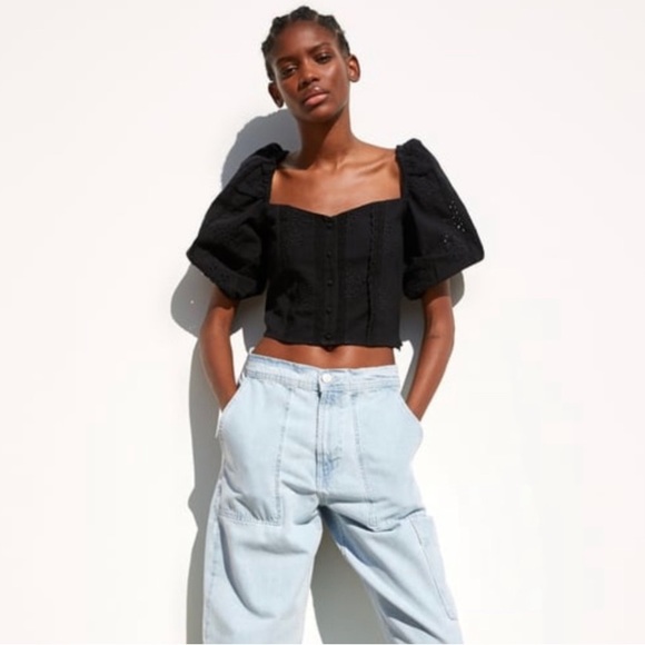 Zara eyelet crop top - Picture 1 of 4